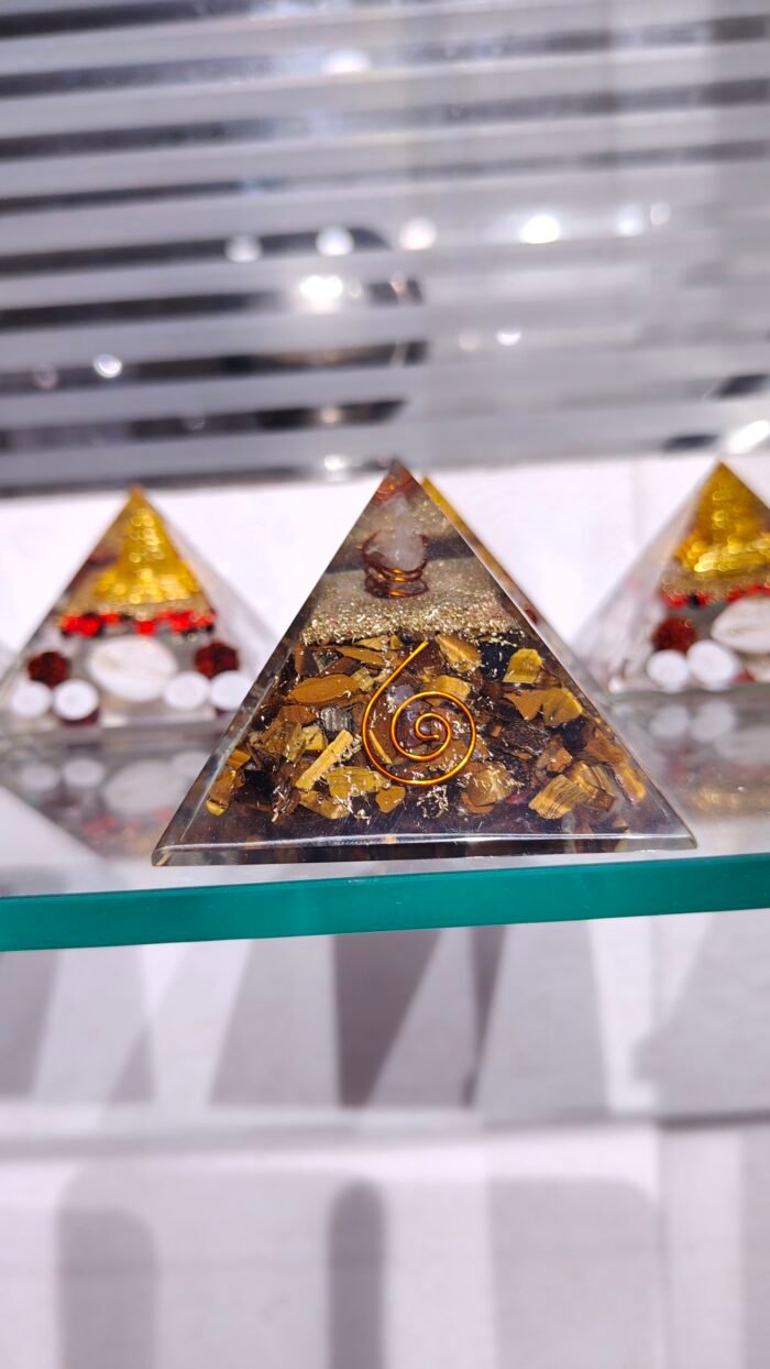 Tiger eye crystal pyramid - Image 1